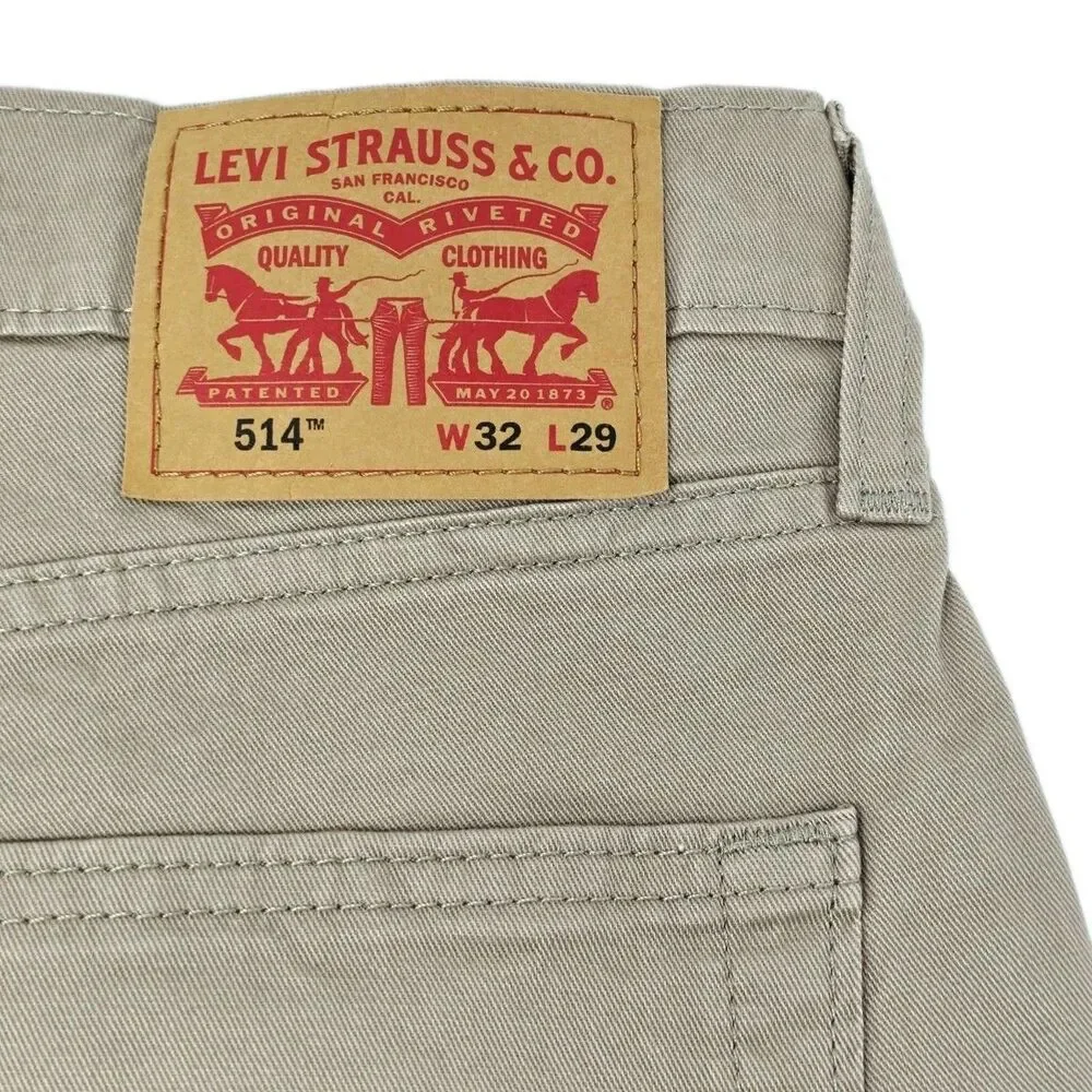 Levi's Men's 514 Straight Fit Cotton Twill Pant Khaki Beige Stretch Size 32x29